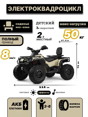 Электроквадроцикл малый хаки