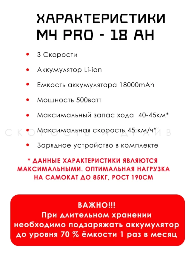 ЭЛЕКТРОСАМОКАТ NEW SPEED M4 18A