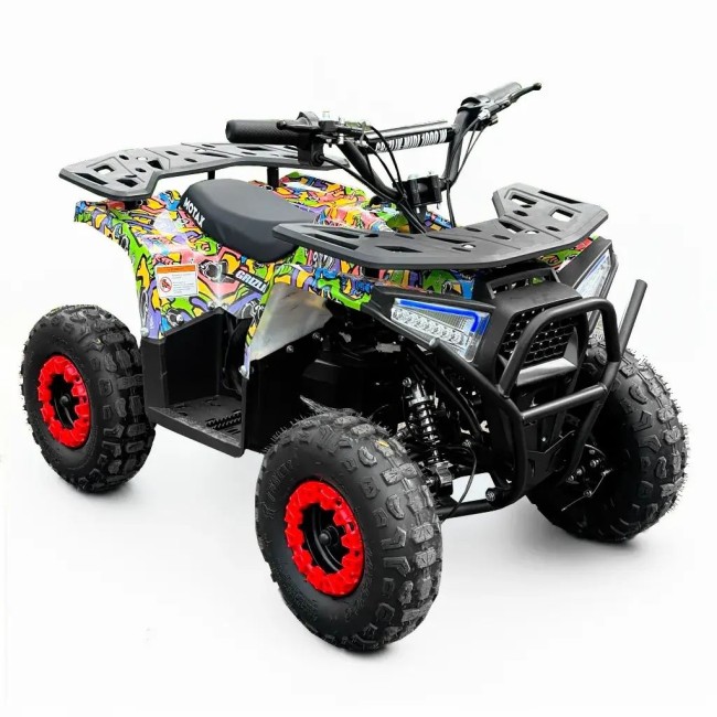 Электроквадроцикл средний черный с прожекторами