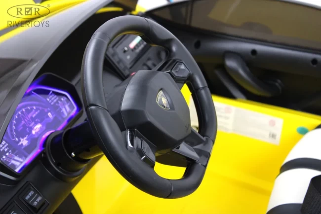 Электромобиль RIVER TOYS Lambordghni Aventador желтый