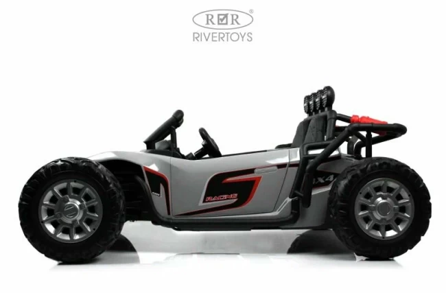 Электромобиль RIVER TOYS ГОНОЧНЫЙ БАГГИ серый