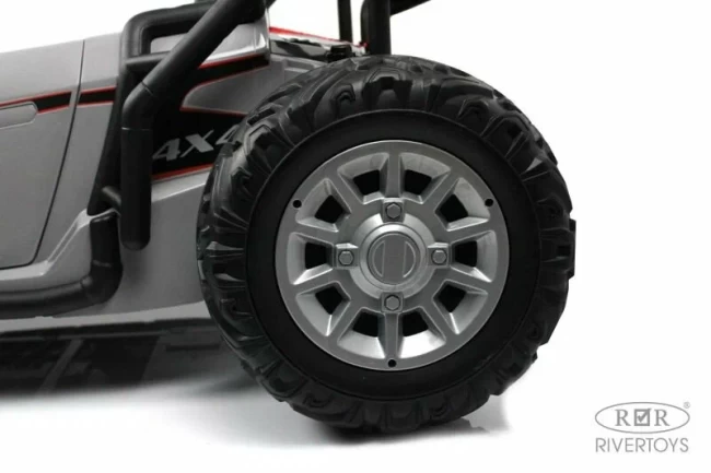 Электромобиль RIVER TOYS ГОНОЧНЫЙ БАГГИ серый