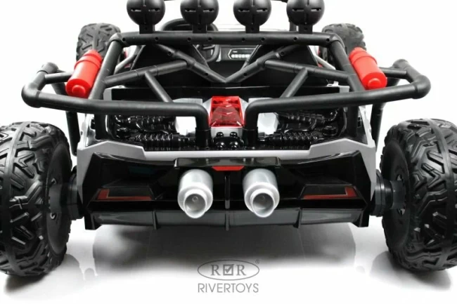 Электромобиль RIVER TOYS ГОНОЧНЫЙ БАГГИ серый