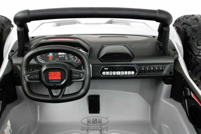 Электромобиль RIVER TOYS ГОНОЧНЫЙ БАГГИ серый