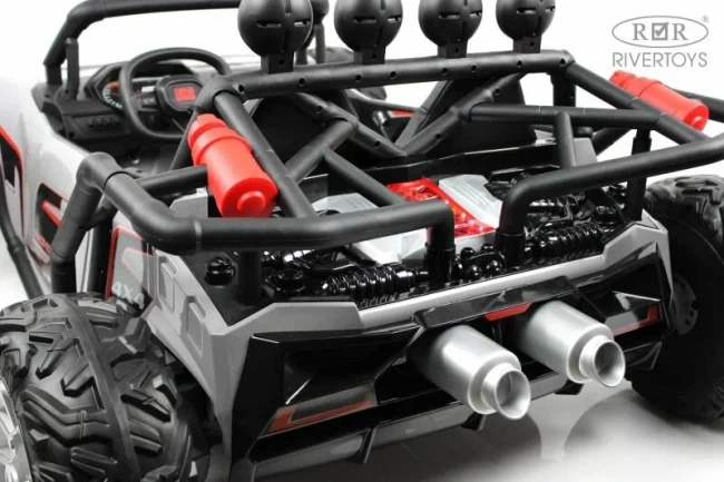 Электромобиль RIVER TOYS ГОНОЧНЫЙ БАГГИ серый