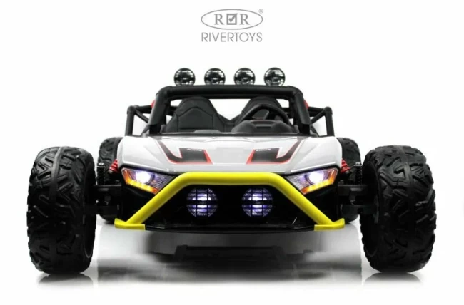 Электромобиль RIVER TOYS ГОНОЧНЫЙ БАГГИ серый