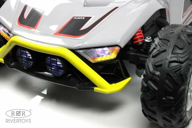 Электромобиль RIVER TOYS ГОНОЧНЫЙ БАГГИ серый