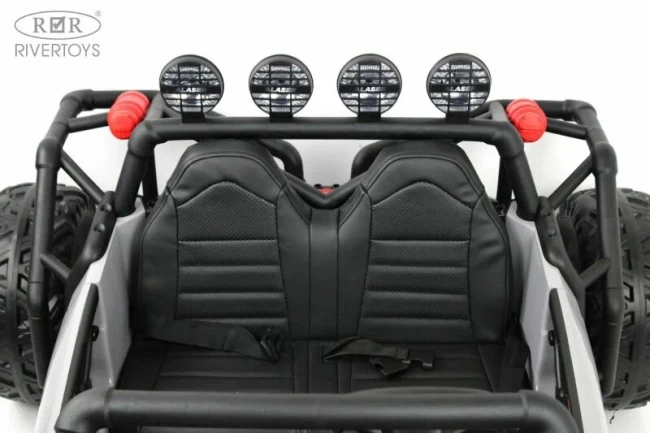 Электромобиль RIVER TOYS ГОНОЧНЫЙ БАГГИ серый