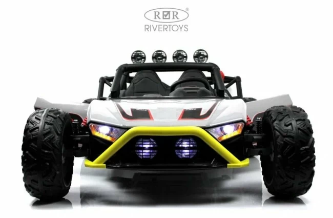 Электромобиль RIVER TOYS ГОНОЧНЫЙ БАГГИ серый