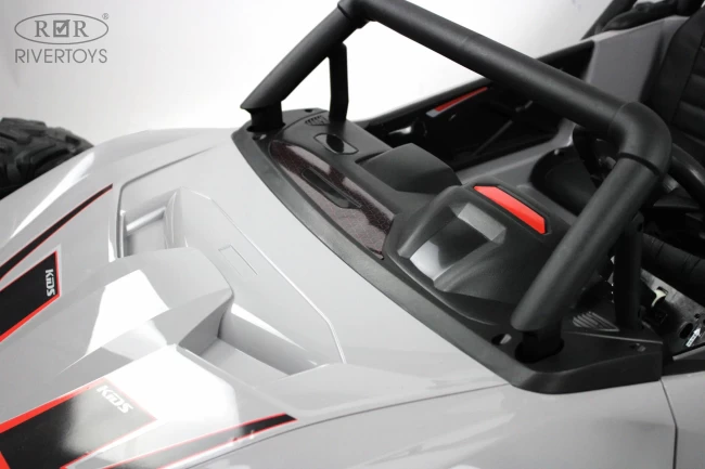 Электромобиль RIVER TOYS ГОНОЧНЫЙ БАГГИ серый