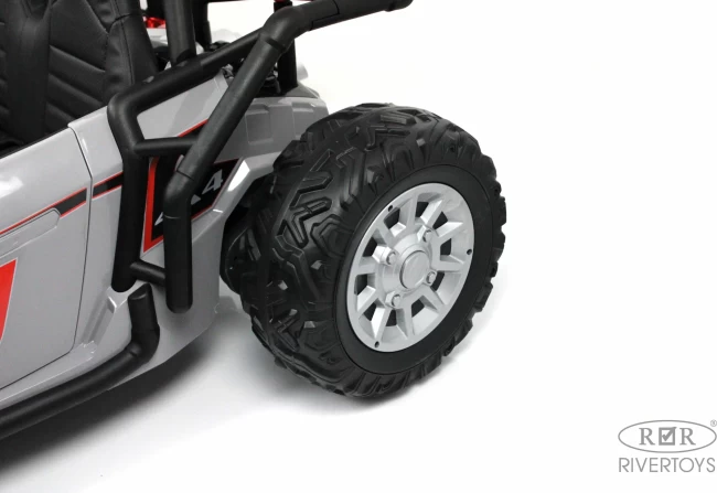 Электромобиль RIVER TOYS ГОНОЧНЫЙ БАГГИ серый