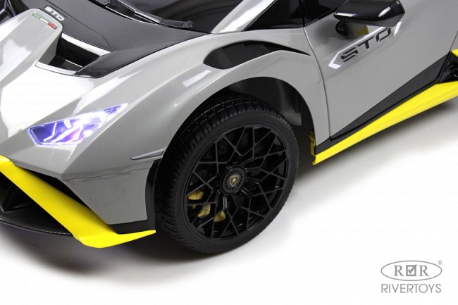 Электромобиль RIVER TOYS Lambordghni серый