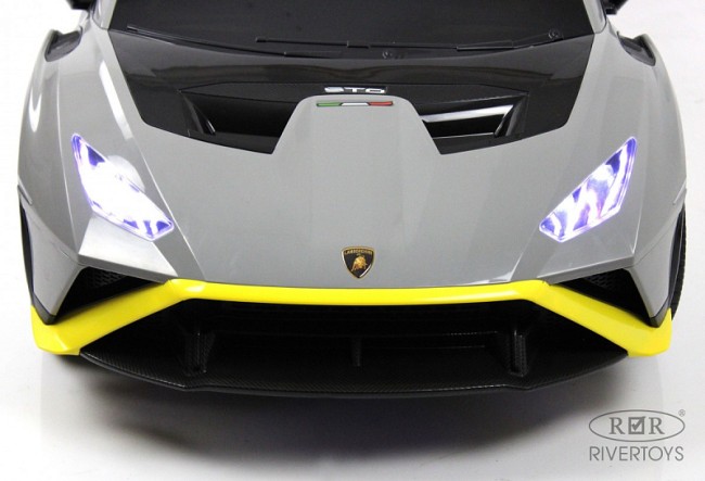 Электромобиль RIVER TOYS Lambordghni серый