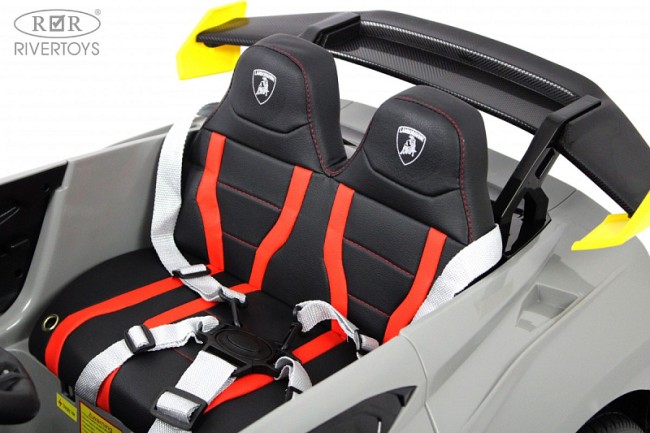 Электромобиль RIVER TOYS Lambordghni серый